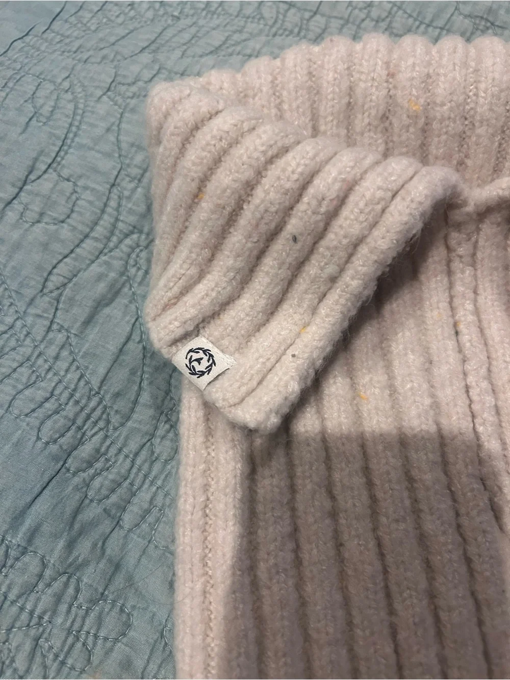 Cozy Ribbed Fold-Over Neck Women's Sweater in Light Cream